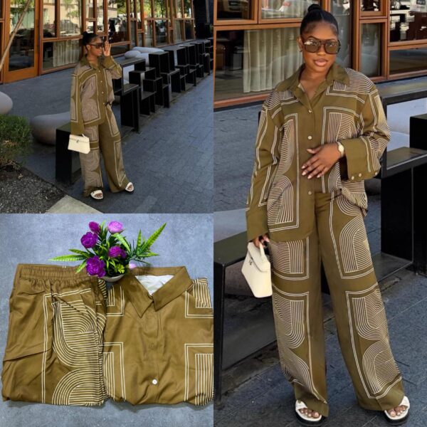 women casual patterned 2 piece set