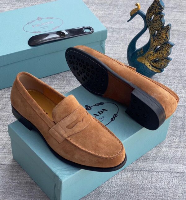 men suede penny loafers