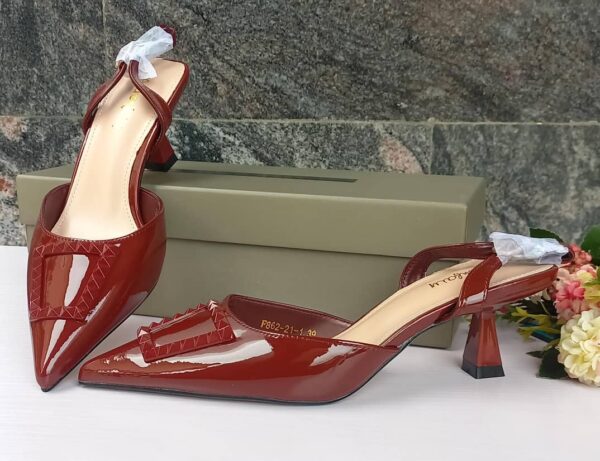 Women Patent Sling-back Low Heels women patent sling-back low heels