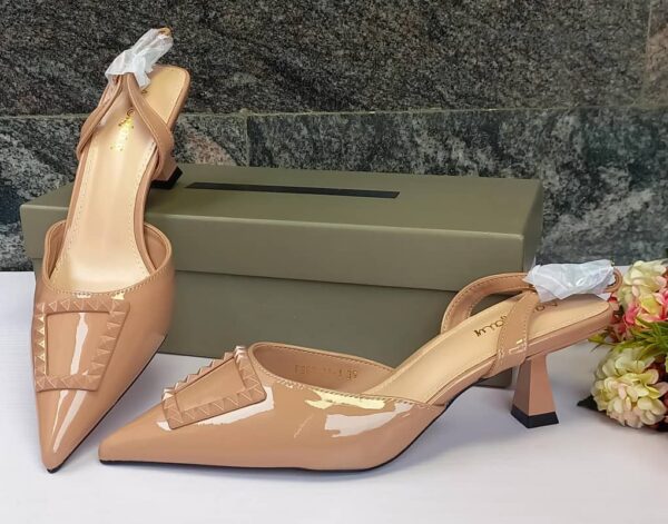 Women Patent Sling-back Low Heels women patent sling-back low heels