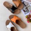 Ladies Cross-strap Flat Slides