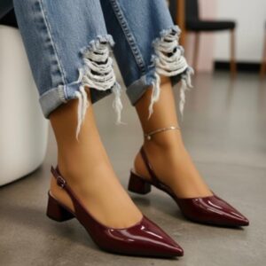 Women Sling Back Low Heels Shoes
