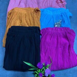 women pleated 2-piece skirt set