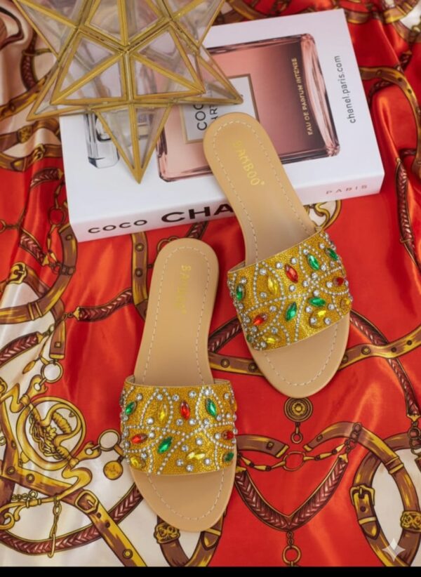 women embellished flat sandals
