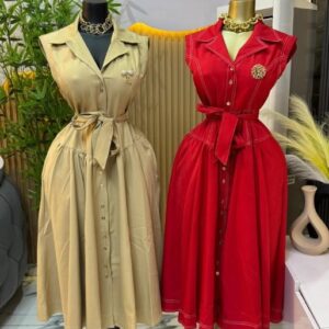 women belted button-up dresses