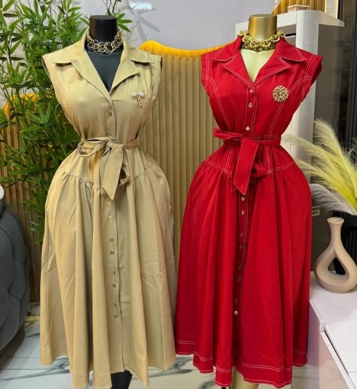 Women Belted Button-Up Dresses women belted button-up dresses