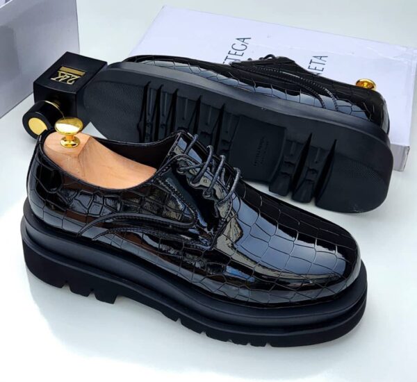 Men Black Glossy Lace-up Shoes men black glossy lace-up shoes