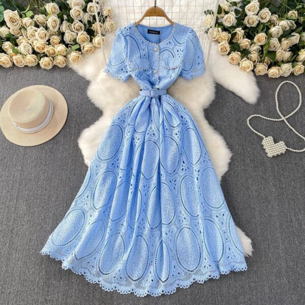 casual woman flare belted midi dresses