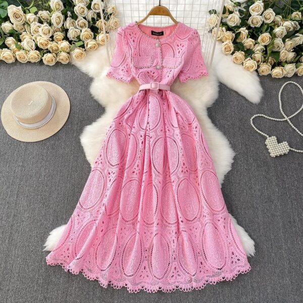 casual woman flare belted midi dresses