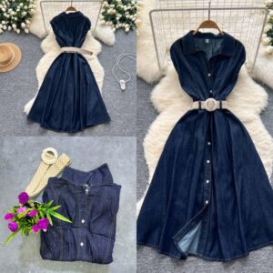 women casual denim dress