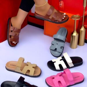 ladies leather strap slides