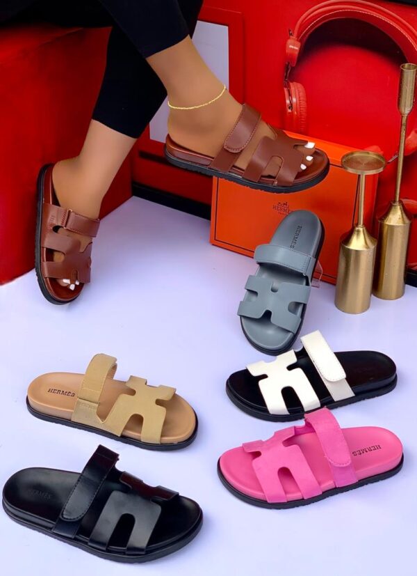 ladies leather strap slides