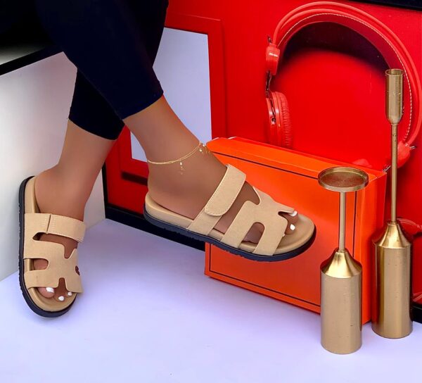 ladies leather strap slides