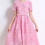 Casual Woman Flare Belted Midi Dresses