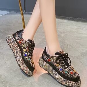 Marketplace & Online Shopping 138 Women Embellished Platform Sneakers