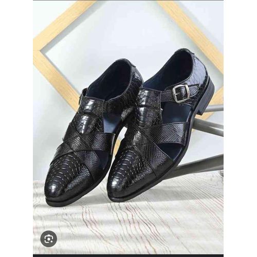 Men Cooperate Leather Shoe - Black men cooperate leather shoe - black