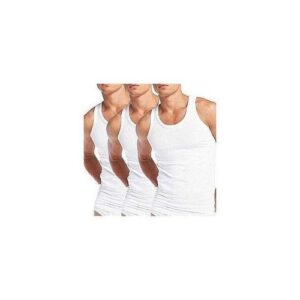 3 pcs unique men's singlet white