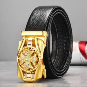 men's luxury automatic buckle leather belt