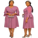 Ladies Flared Quarter Sleeves Stud Dress - Onions