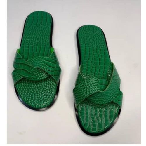 Classy Ladies Flat Slippers -Green classy ladies flat slippers -green