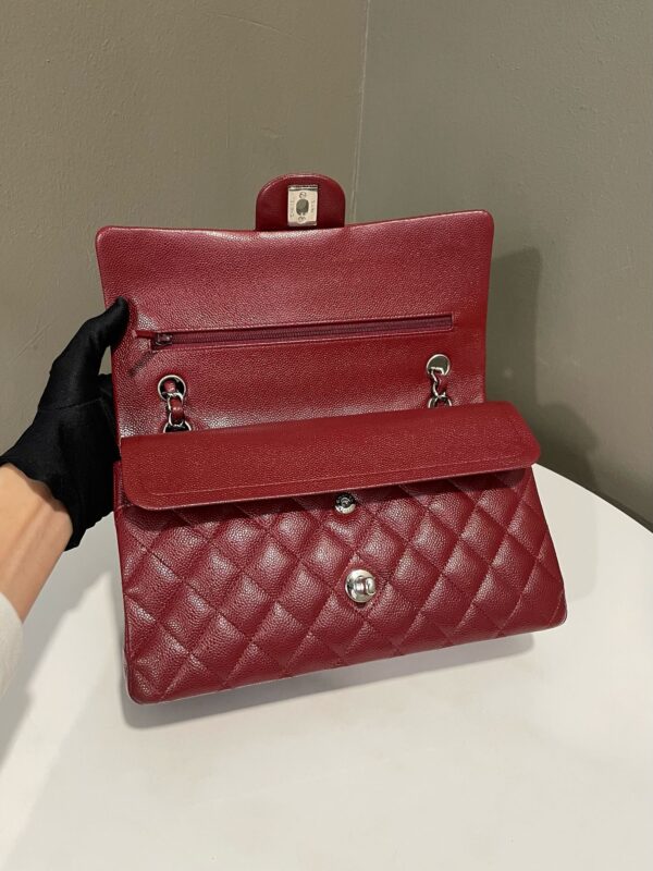 BURGUNDY CLASSIC QUALITY CAVIAR HANDBAG 2 burgundy classic quality caviar handbag 2