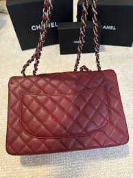 BURGUNDY CLASSIC QUALITY CAVIAR HANDBAG 3 burgundy classic quality caviar handbag 3