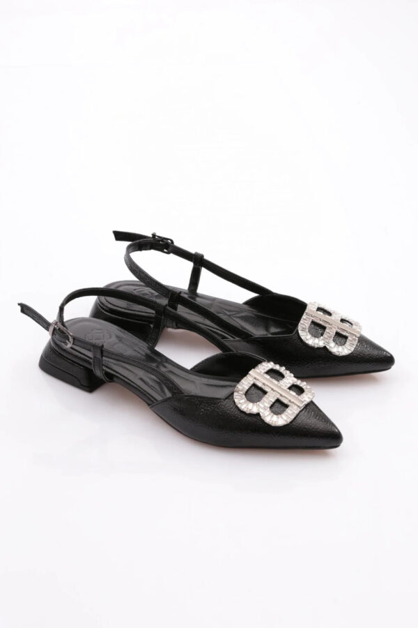 black slingback flat shoe