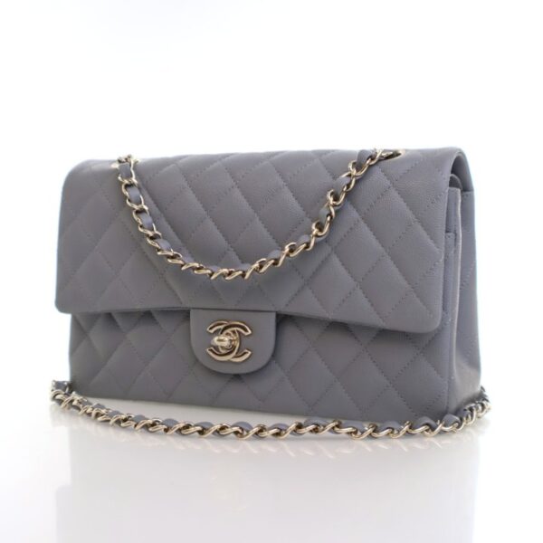 grey classic caviar handbag 1