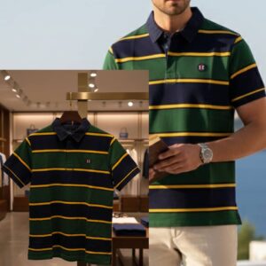 stripe men's polo