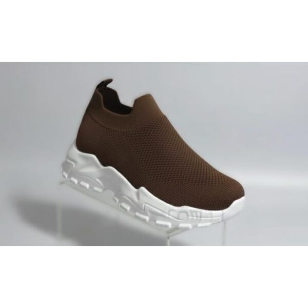 kenzy timeless brown knit slip on sneakers 1