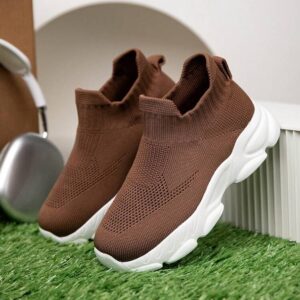 kenzy timeless brown knit slip on sneakers 2