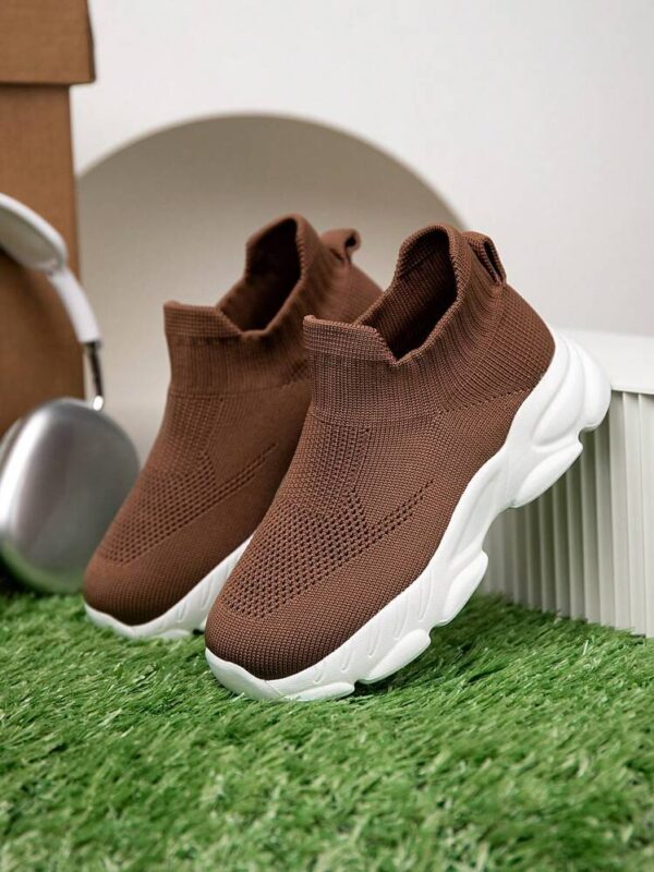 kenzy timeless brown knit slip on sneakers 2
