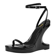 Stylish Black Ankle Strap Wedge 2 stylish black ankle strap wedge 2