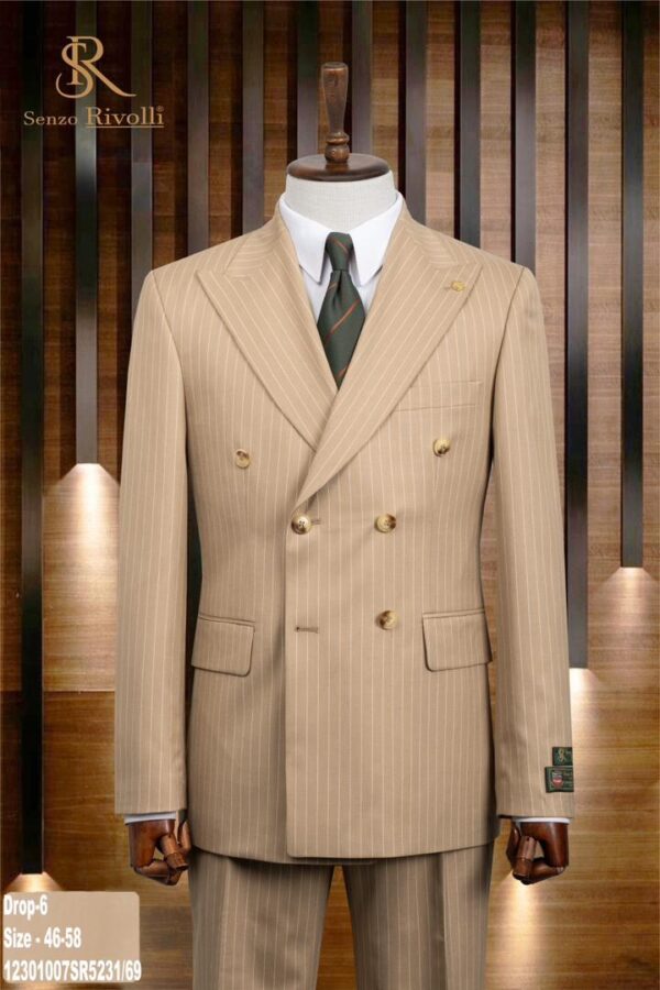 double breasted stripe men’s suit