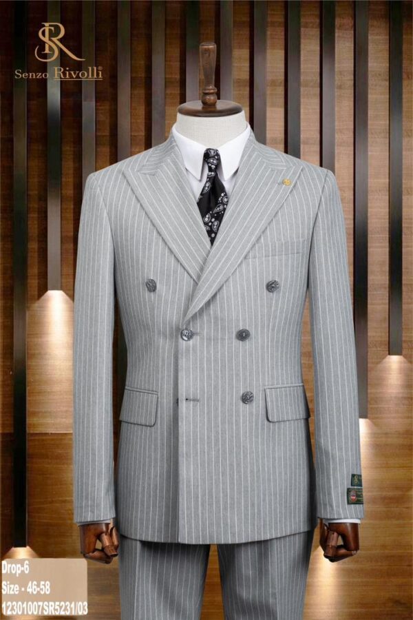 double breasted stripe men’s suit