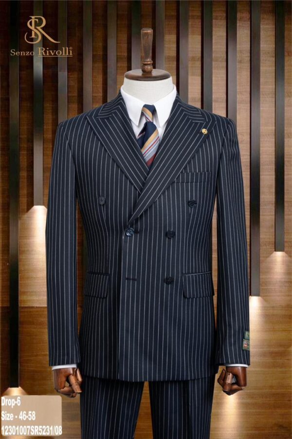 double breasted stripe men’s suit