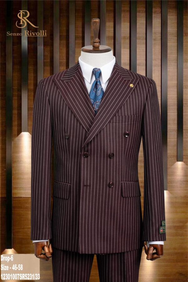 double breasted stripe men’s suit