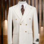Double-breasted jacket trouser suit