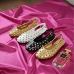 Ladies Studded Sling-back Flat Shoes