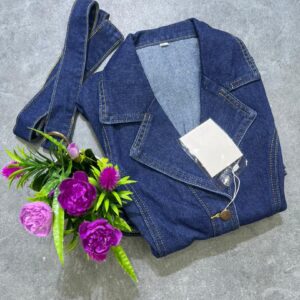 ladies belted denim mini dress