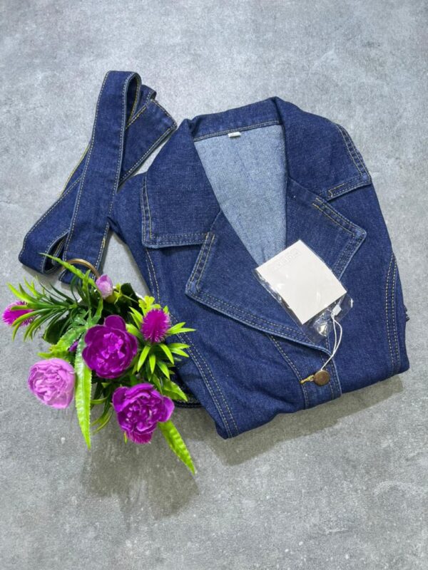 Ladies Belted Denim Mini Dress ladies belted denim mini dress