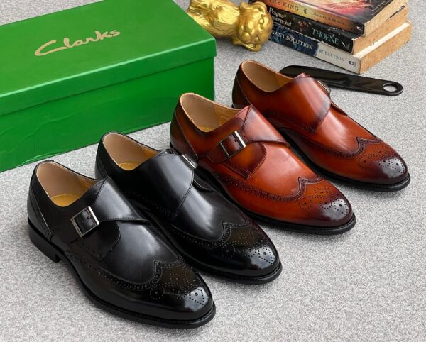 Men's Leather Monk Strap Brogue Shoes men's leather monk strap brogue shoes