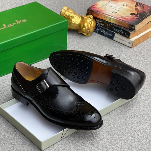 Men's Leather Monk Strap Brogue Shoes men's leather monk strap brogue shoes