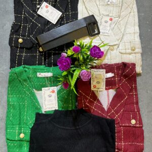 ladies fashion tweed 2-pcs set dress