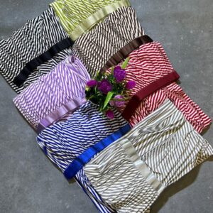 women pleated stripe midi skirts