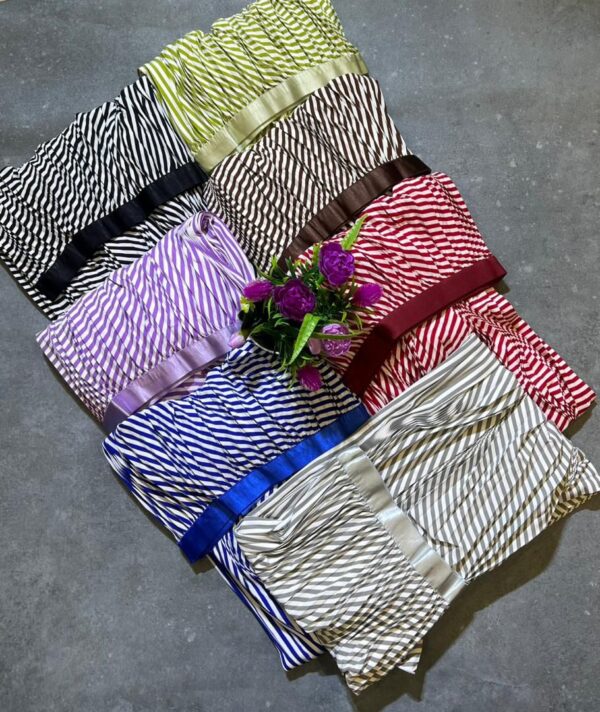 women pleated stripe midi skirts