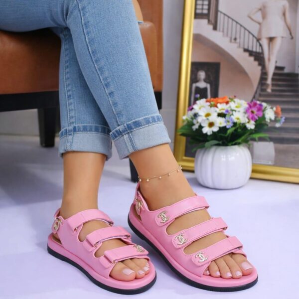 ladies leather sling-back sandals