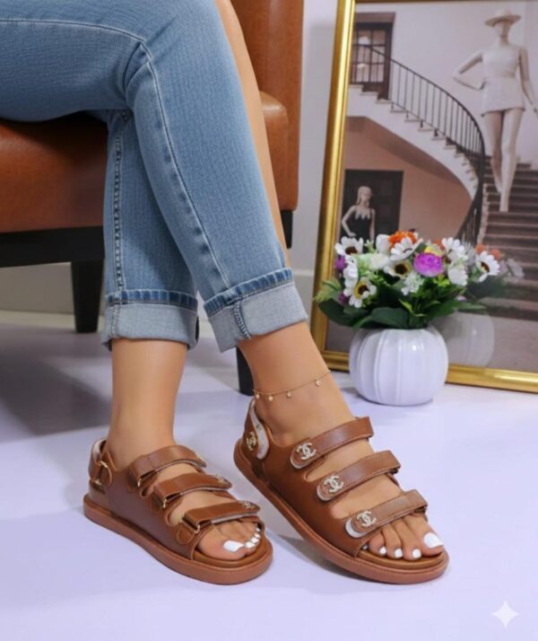 ladies leather sling-back sandals