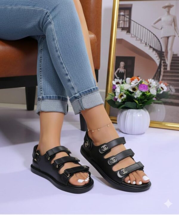 ladies leather sling-back sandals