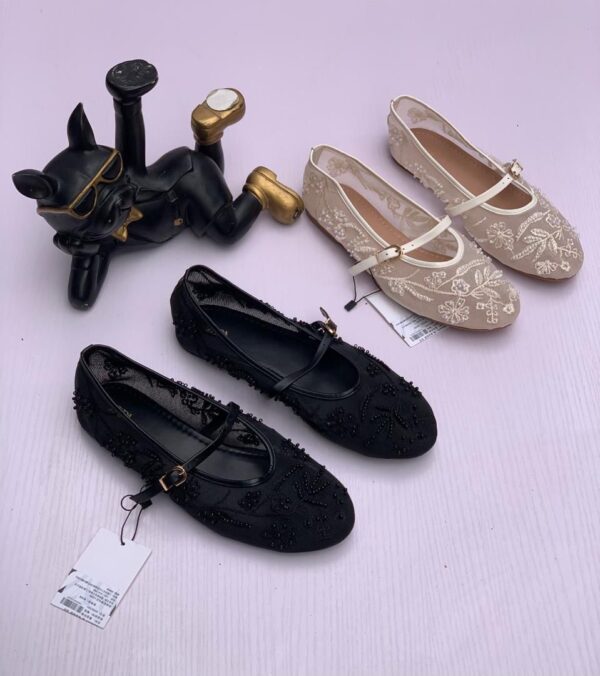 Ladies Mesh Embroidered Ballerina Flats ladies mesh embroidered ballerina flats